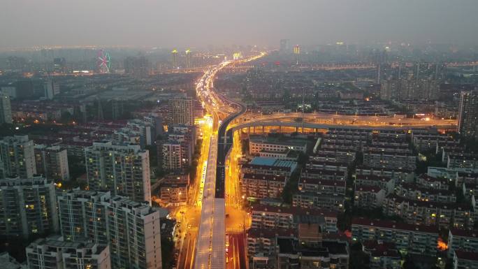 4K原素材-航拍上海虹梅南路高架