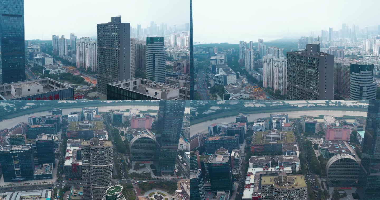 4k航拍-深圳长富中心街景