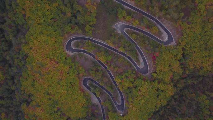 本溪枫叶红满山航拍素材