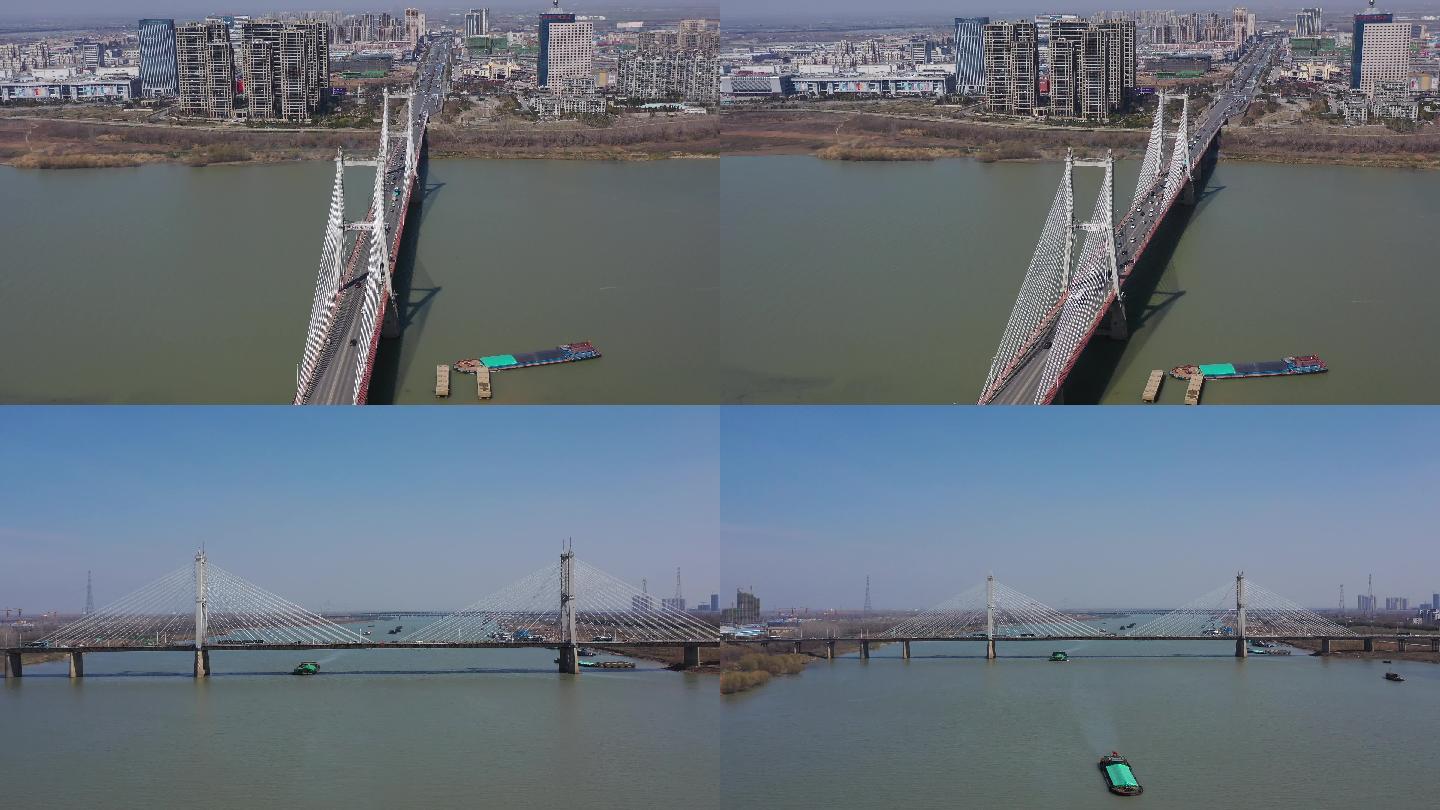 4K蚌埠解放路桥拉丝桥航拍