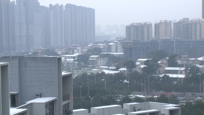 雪景、县城雪景、南方的雪