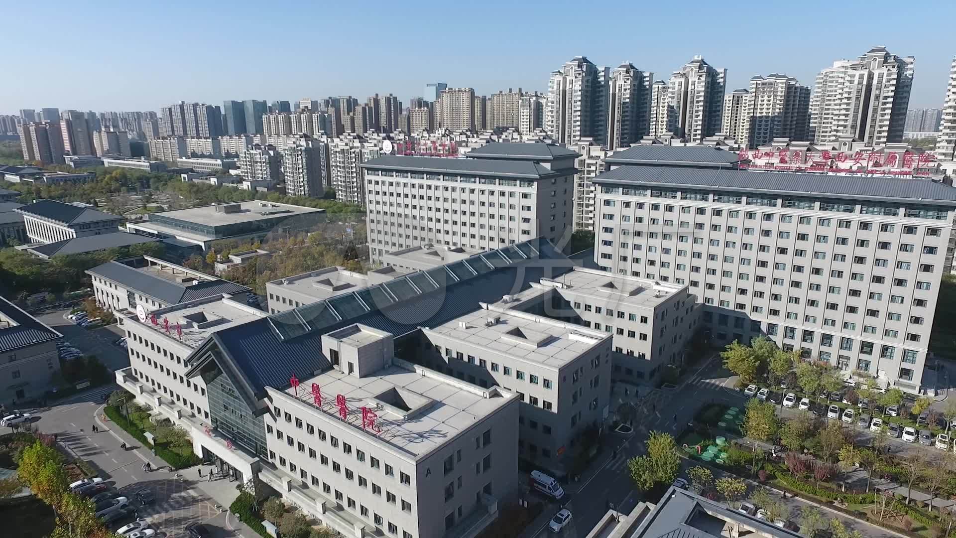 陕西西安市中医医院航拍05_1920x1080_高清视频素材下载(编号:3977706