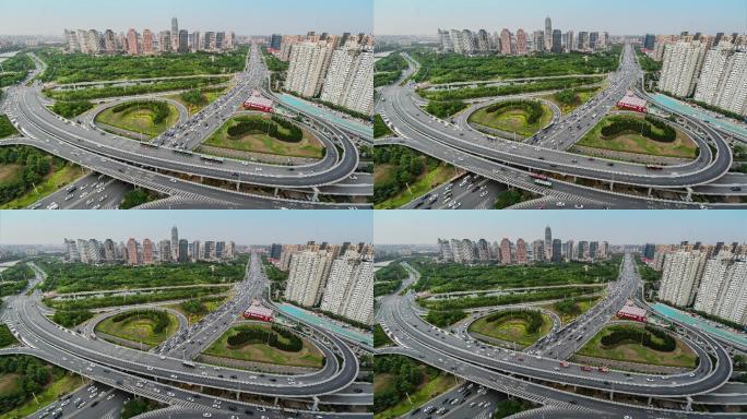 郑州高架桥车流延时城市视频素材2