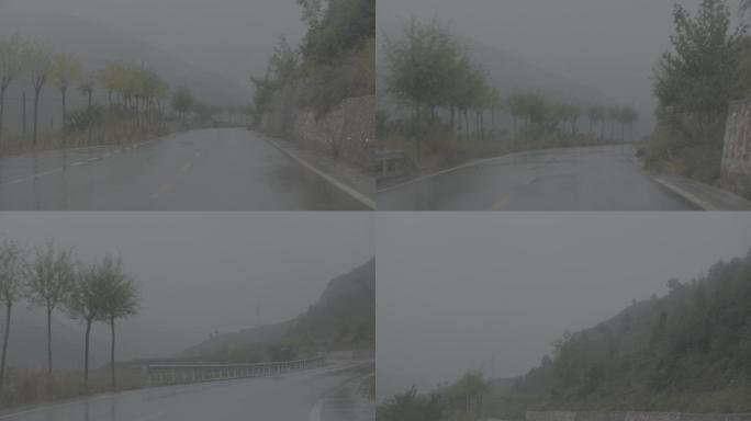 版权素材阴天下雨道路