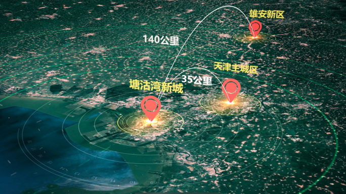 简单大气地图演绎项目区位位置AE模板