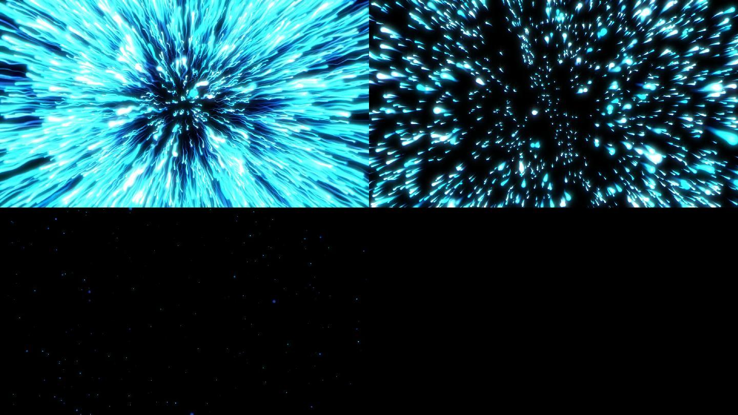 蓝色粒子爆炸转场视频素材