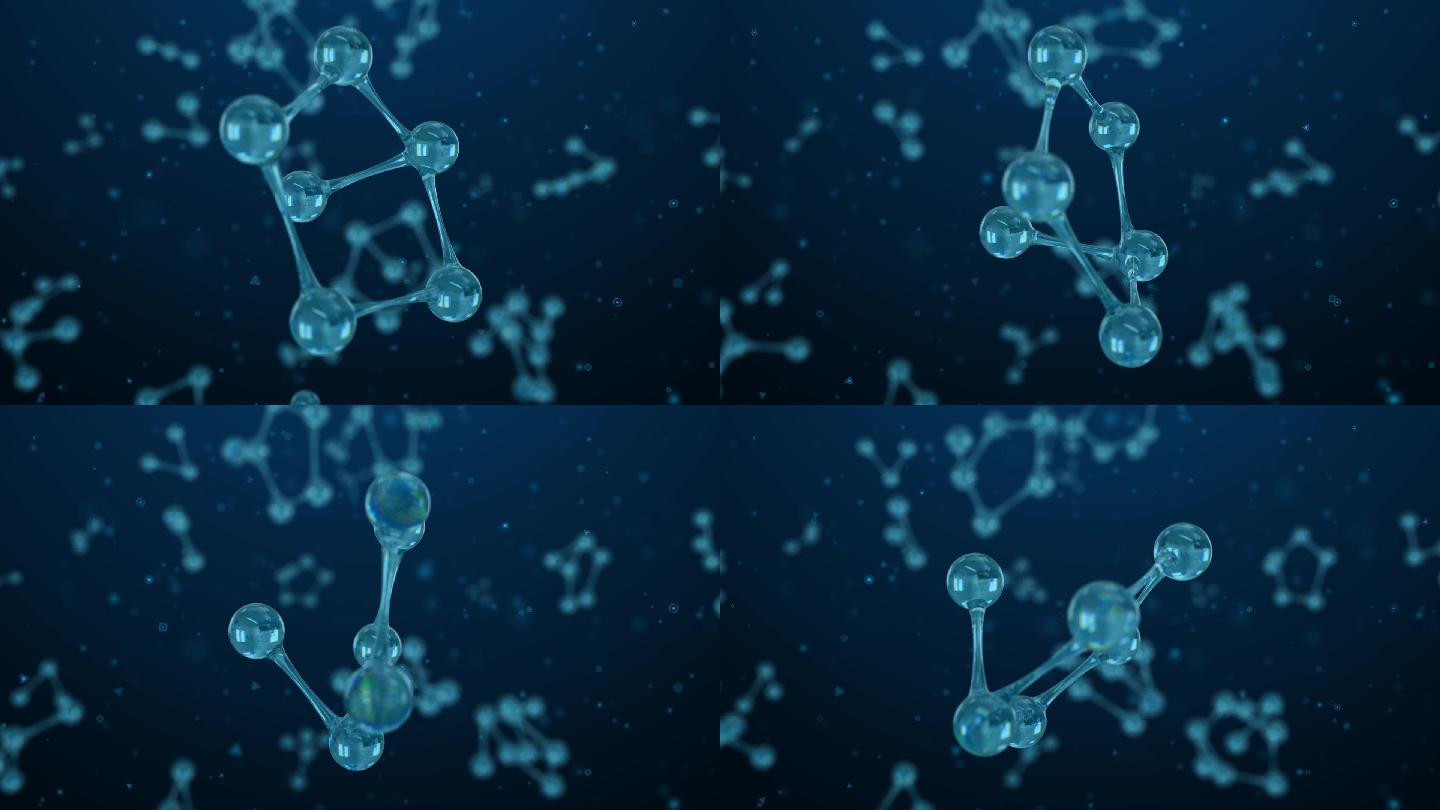 3d晶体分子结构视频素材