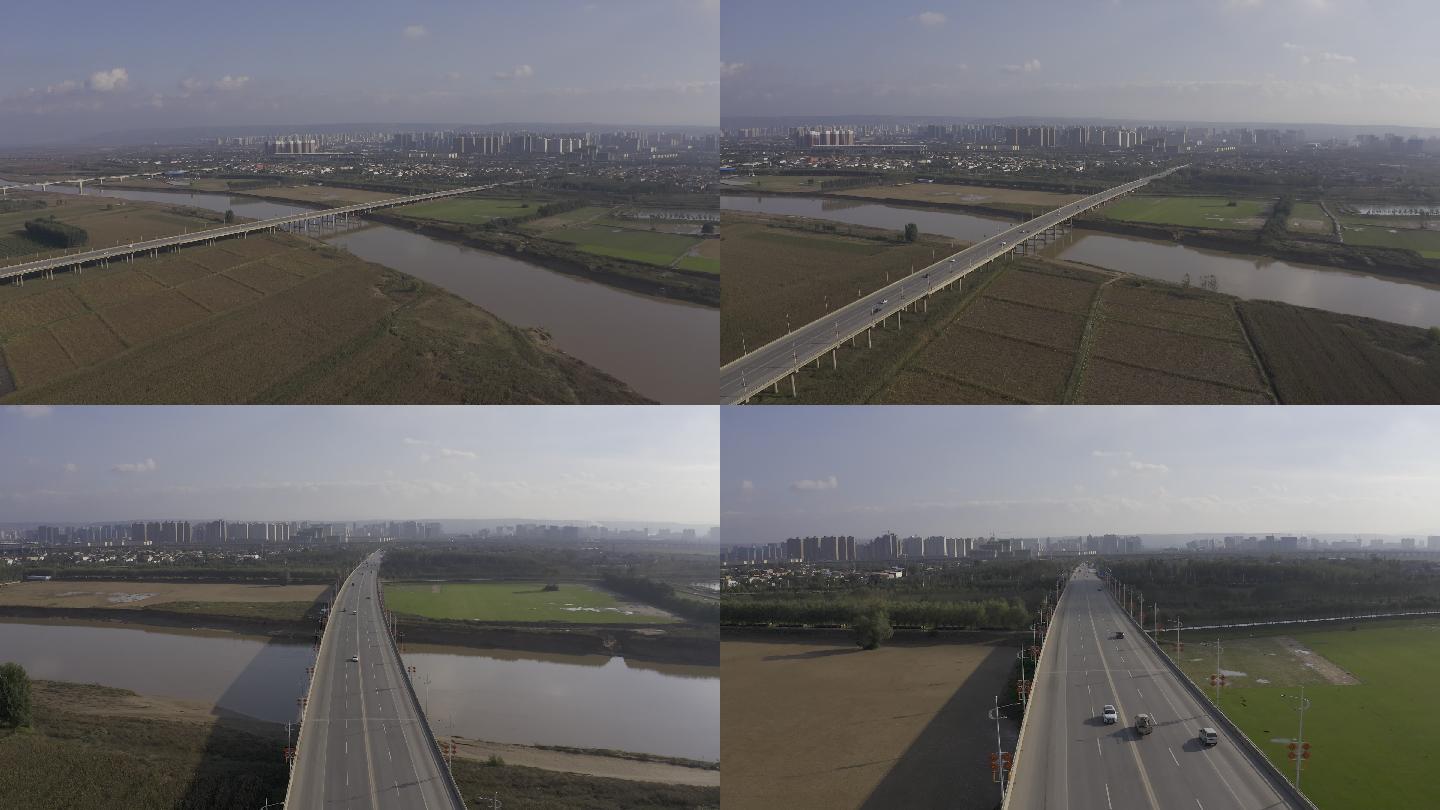 4K-log原素材-渭河大桥航拍