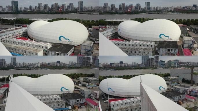 4K原素材-航拍上海世博中国航天馆