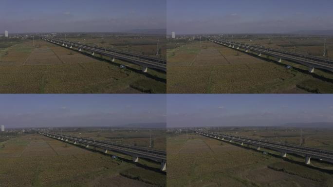 4K-log原素材-渭南铁路桥航拍