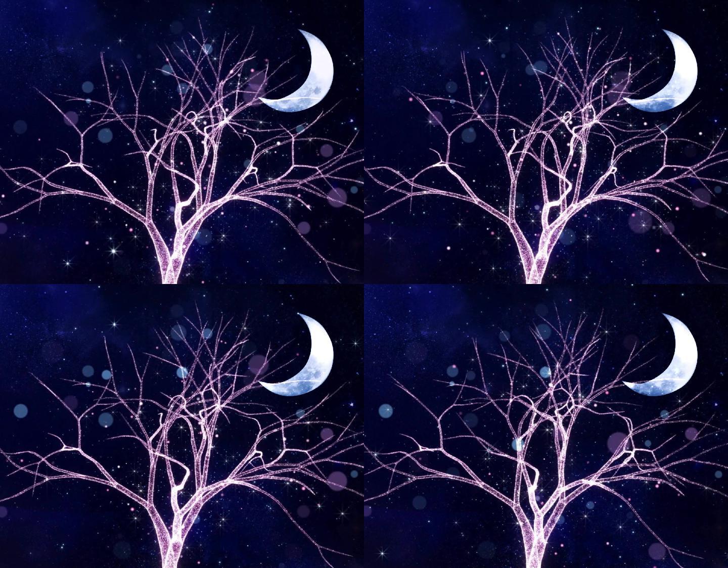 星空树月亮出现