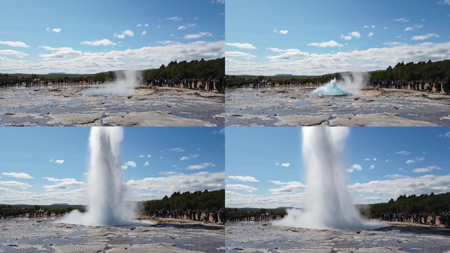 冰岛的间歇喷泉