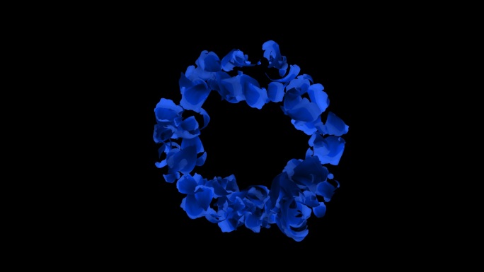 蓝色花瓣粒子动画