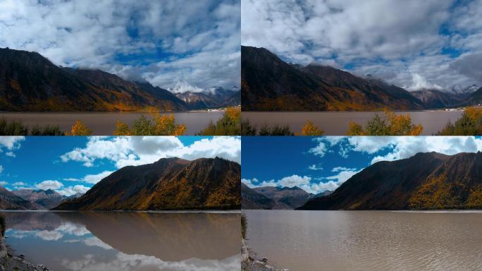 4k延时-滇藏然乌湖的流云和倒影