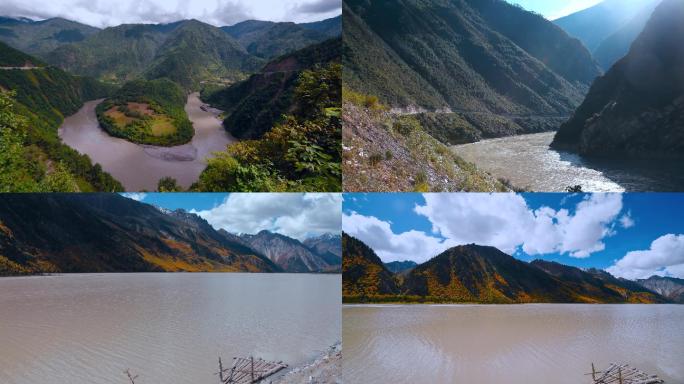 江河延时视频滇藏怒江大峡谷然乌湖自然风光