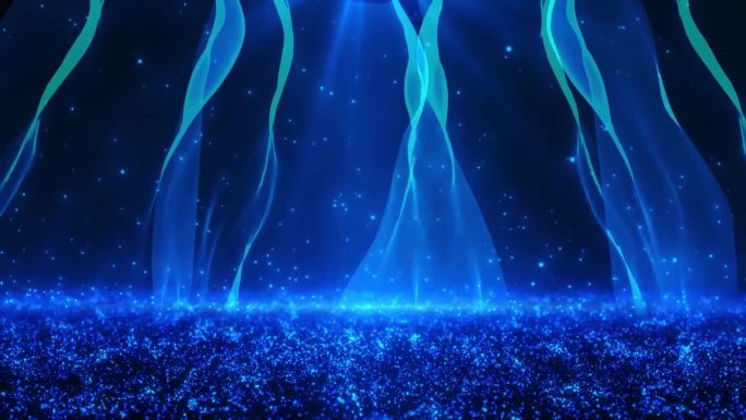 335蓝色抽象光效粒子晚会舞台背景