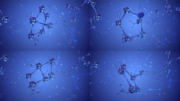 3d晶体分子结构视频素材