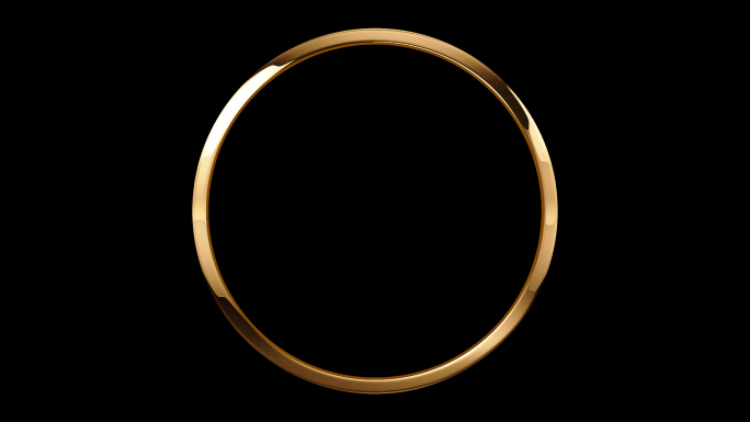 金色圆环边框-alpha通道