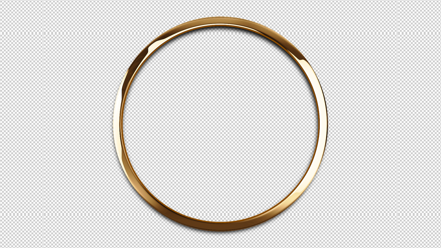 金色圆环边框-alpha通道