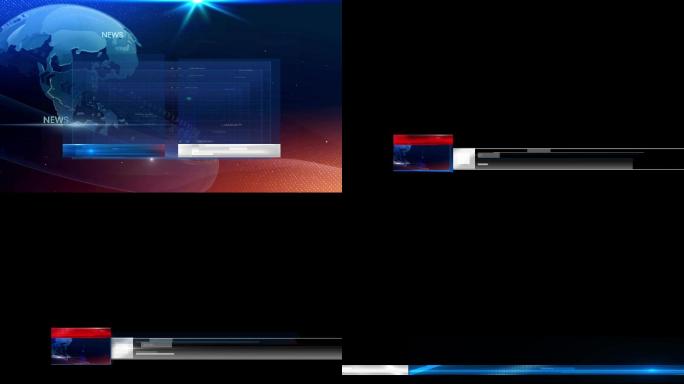 原创大气红蓝新闻栏目包装字幕条