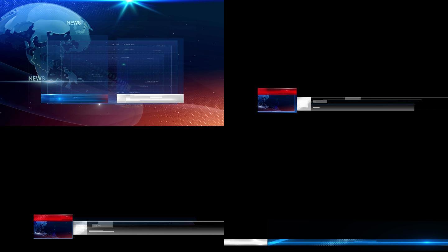 原创大气红蓝新闻栏目包装字幕条