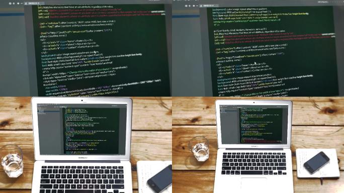 电脑屏幕代码编写及场景视频素材