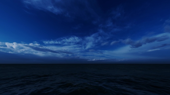 寂静深邃蓝色大海海面