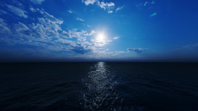 寂静深邃蓝色大海海面
