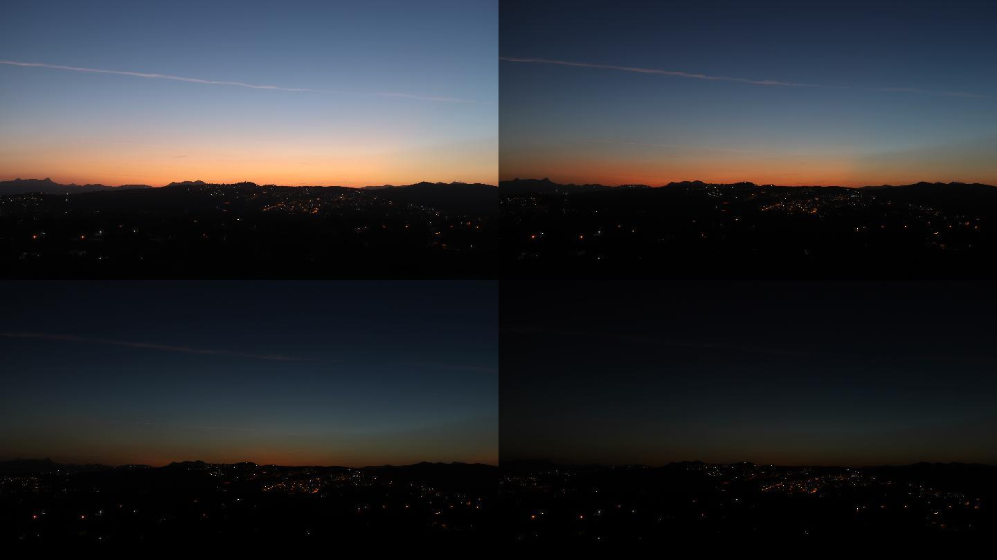 夕阳日落地平线延时摄影