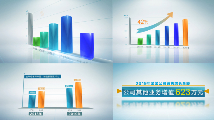 柱状图简洁数据图表柱状图增长