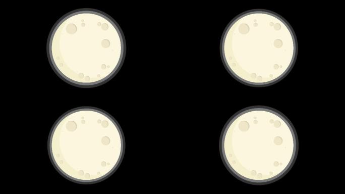 4K带通道卡通月亮可循环