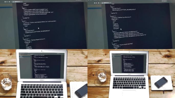 电脑屏幕代码编写及场景视频素材