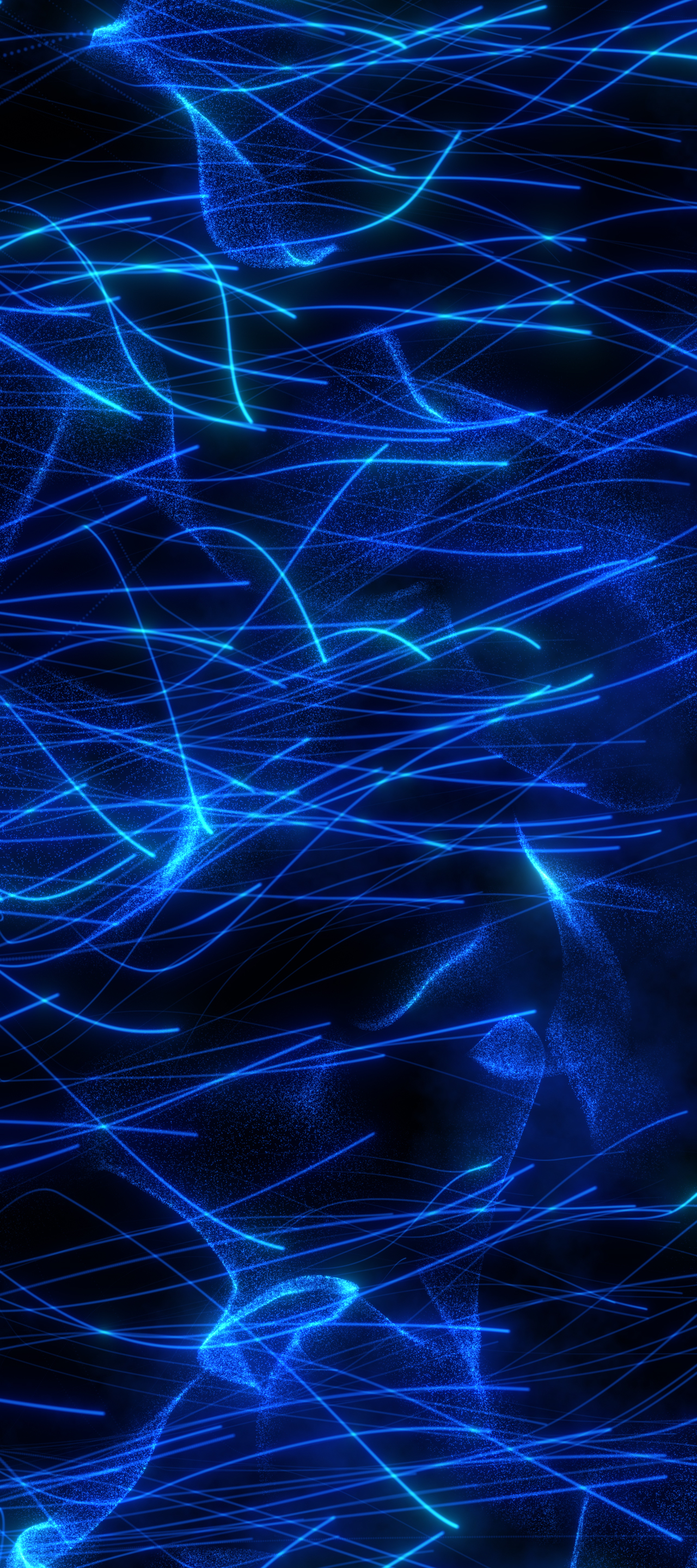 4K投影蓝色线条粒子特效背景