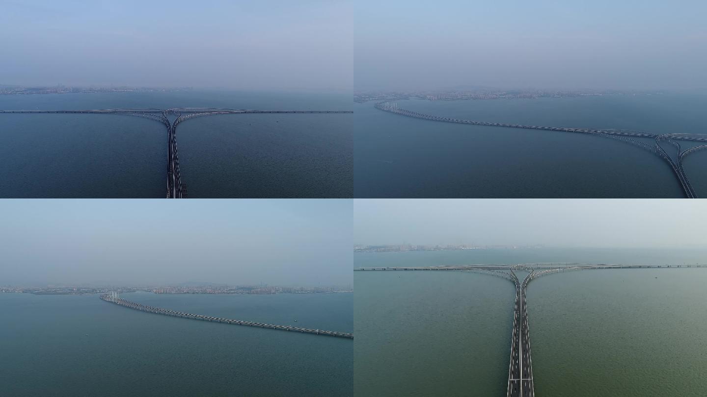 航拍青岛跨海大桥