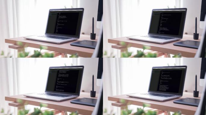 4k办公场景电脑屏幕代码编写视频素材