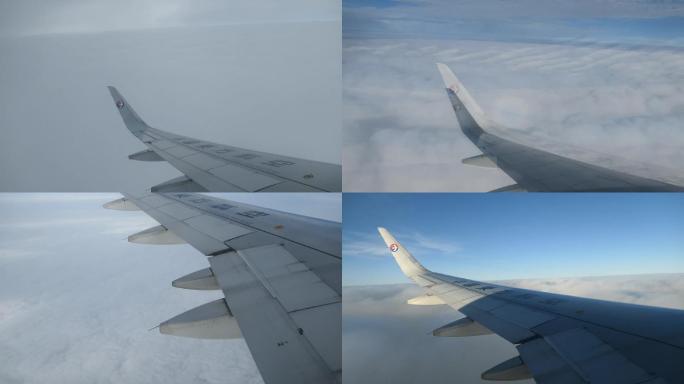 飞机穿云破雾，高空云海