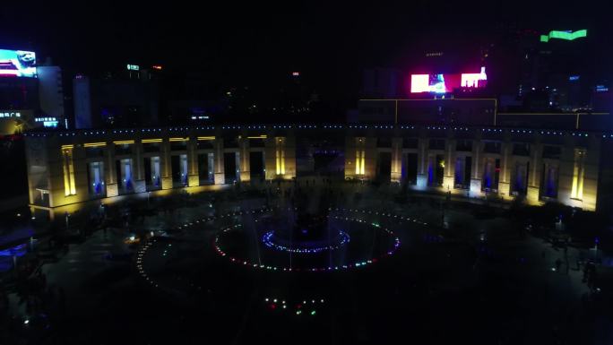 泉城广场夜景航拍