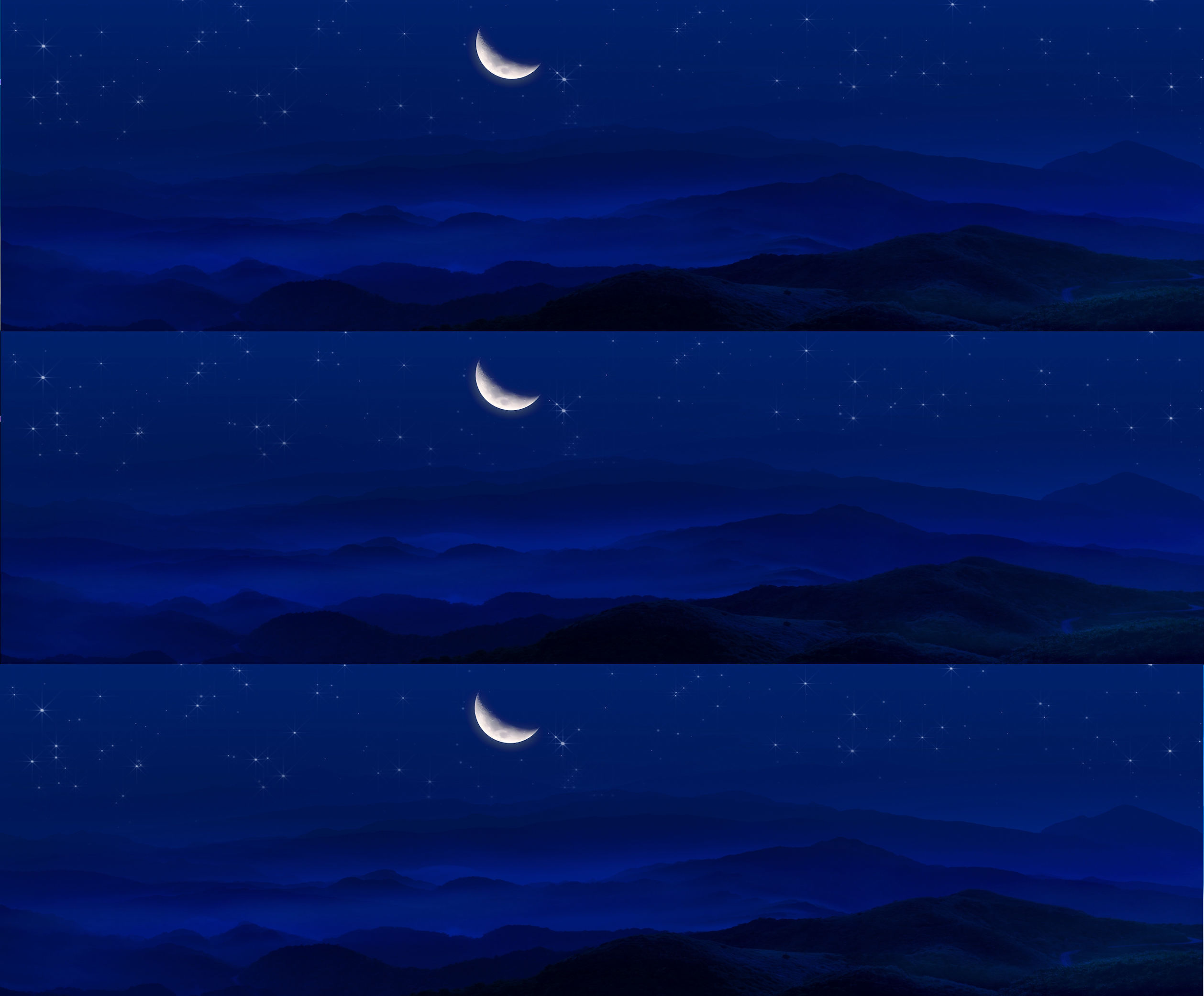 夜晚月亮远山大屏背景