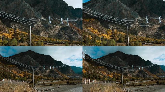 电线电杆视频高原大山上国家电网电塔