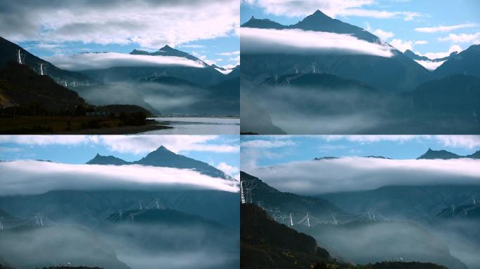西藏然乌云雾笼罩的清晨