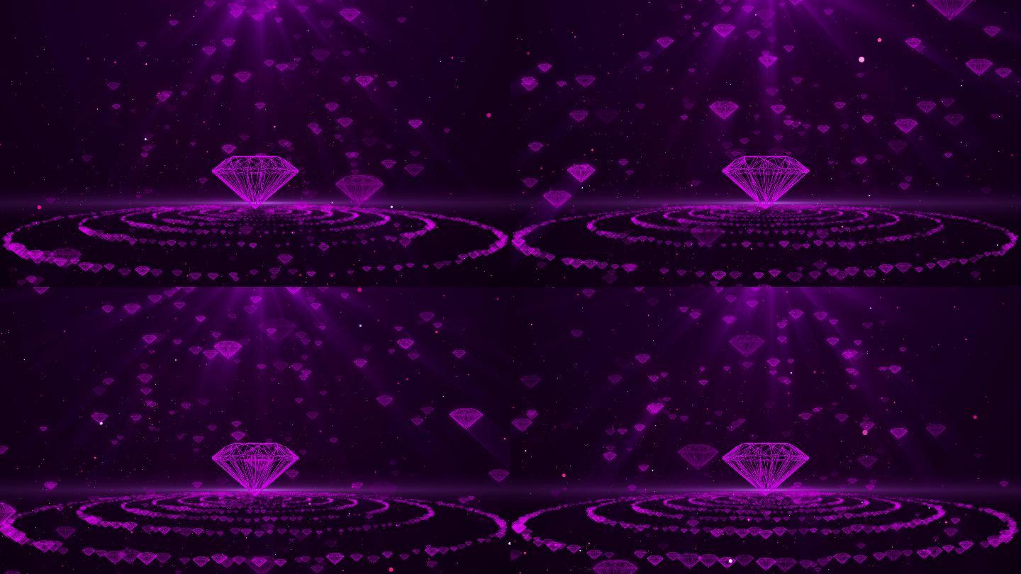 紫色钻石浪漫粒子背景