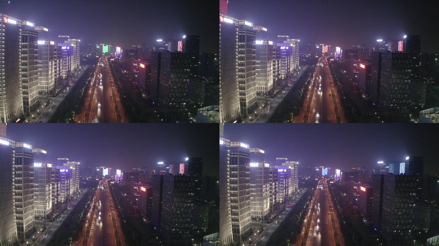 4kD-log济南经十路汉峪金谷城市夜景