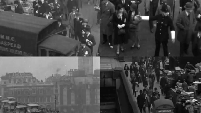 30年代伦敦欧洲街景历史画面