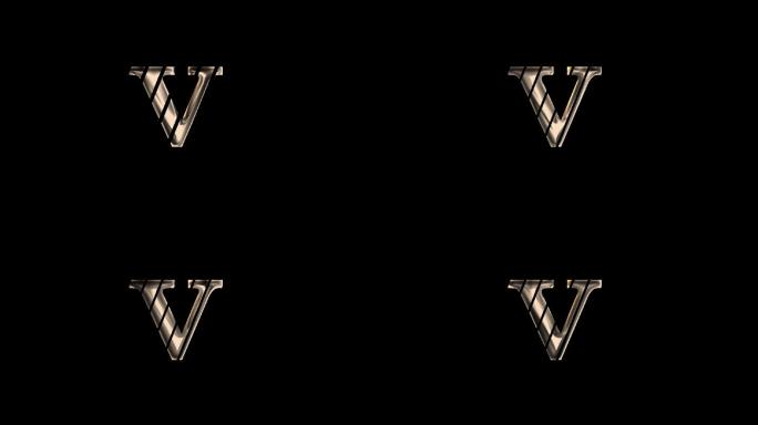 V字母logo动画排版设计