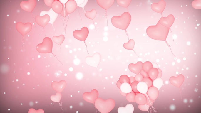 爱心气球粉色背景循环