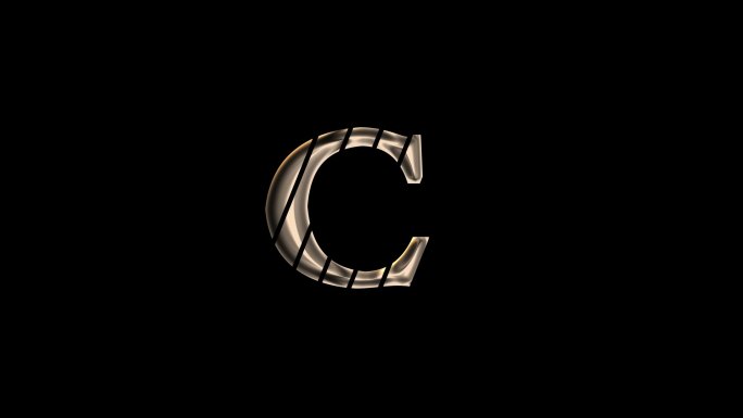 C字母logo动画排版设计