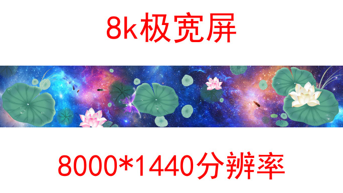 地面投影荷花鲤鱼8k（02）-无缝循环