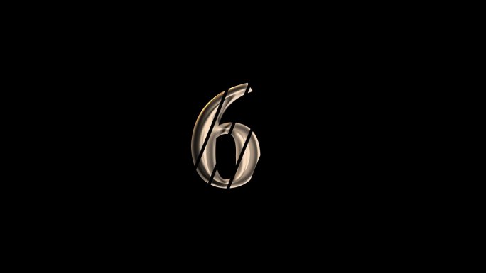 数字6动画logo排版设计
