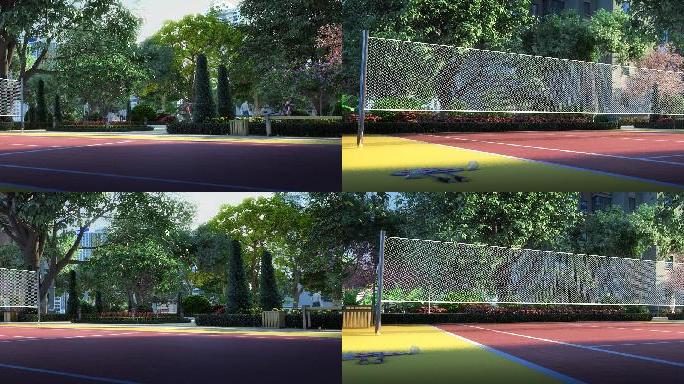 【房地产三维动画】网球场羽毛球场