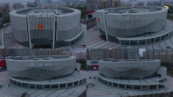 4K-原素材-安阳职工文化体育中心航拍